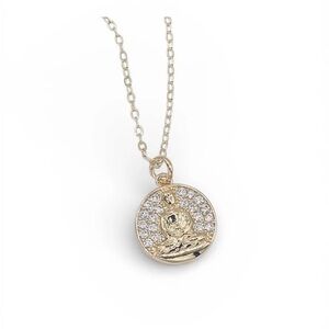 VB&Co Artisan Crafted Gold Buddha Coin Pendant Necklace